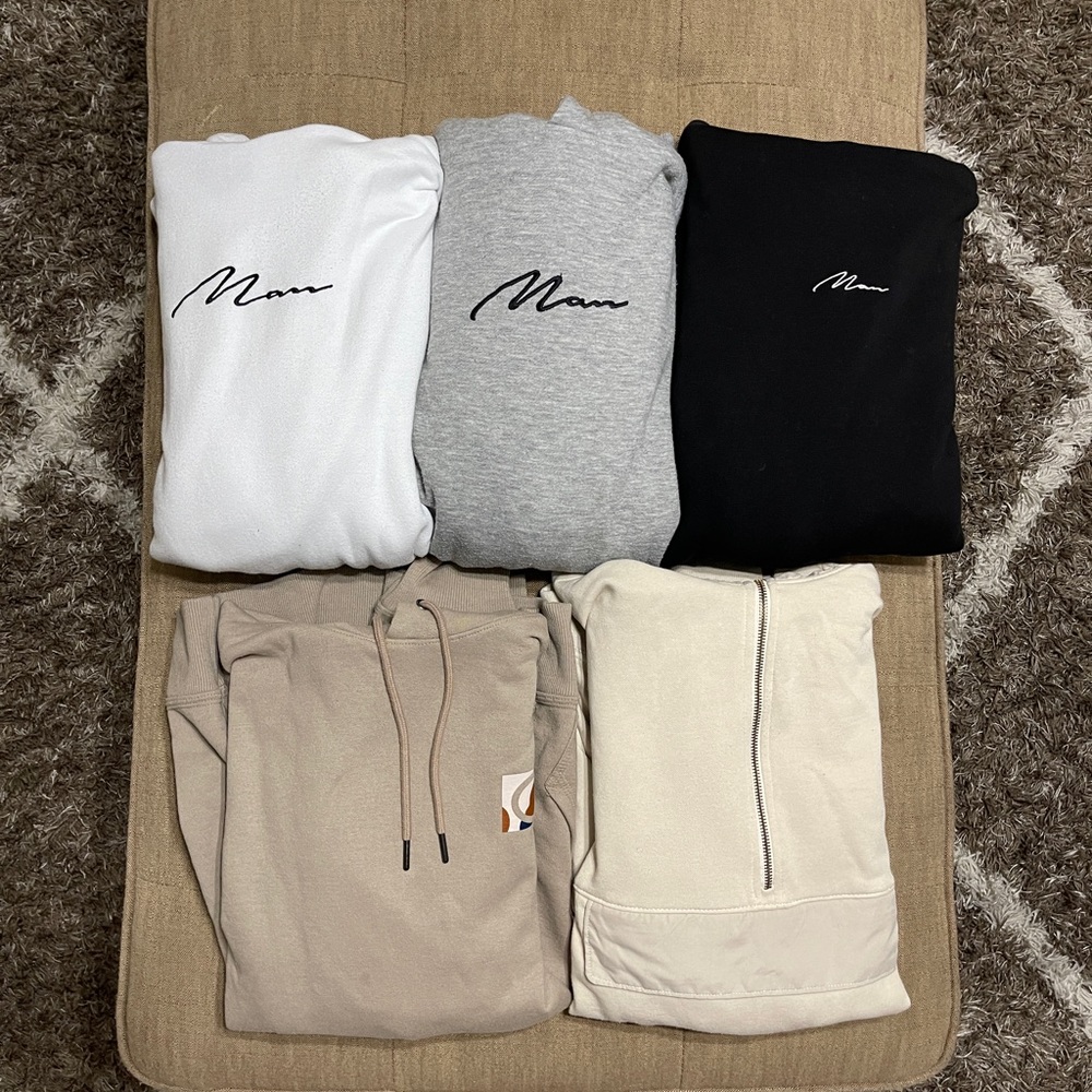 Men’s 5 Hoodie Bundle Champion, Old Navy,  BooHooMAN